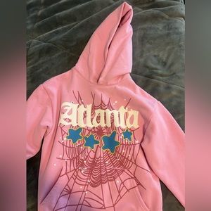 Small pink Atlanta sp5der hoodie
